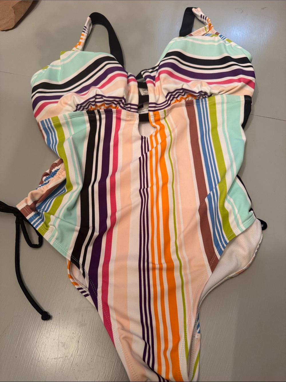 Striped Multicolor One-Piece Swimsuit - Women's